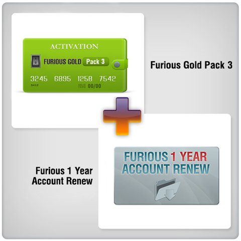 Продовження доступу в зону підтримки Furious на 1 рік + Furious Gold Pack 3