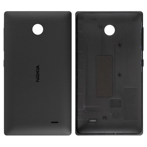 Задня панель корпуса для Nokia X Dual Sim, чорна, з боковою кнопкою