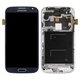 Дисплей для Samsung I9505 Galaxy S4, синій, з рамкою, Оригінал (переклеєне скло)