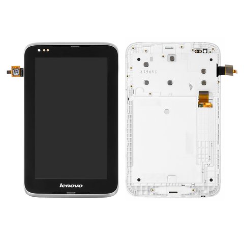Дисплей для Lenovo IdeaTab A1000, сірий, з рамкою, Original