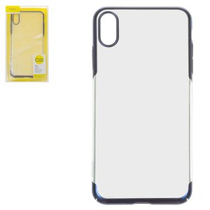 Чохол Baseus для iPhone XS Max, синій, прозорий, пластик, #WIAPIPH65 DW03