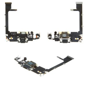 Шлейф для iPhone 11 Pro, конектора навушників, конектора зарядки, зелений, з мікрофоном, з компонентами, Original PRC 