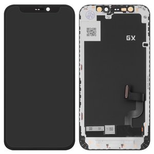 Дисплей для iPhone 12 mini, черный, с рамкой, High Copy, OLED , GX OEM hard
