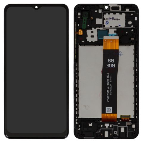 Дисплей для Samsung A022F Galaxy A02, черный, с рамкой, Original PRC , SM A022F BV065WBM L07 DB01_R2.2