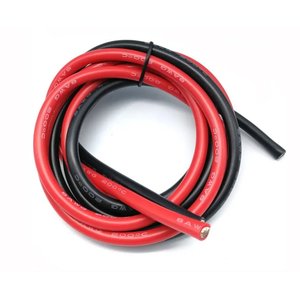 Провід в силіконовій ізоляції 8AWG, 8,3 мм², 1 м, чорний