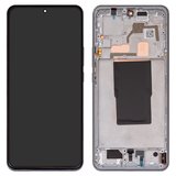 Дисплей для Xiaomi 12T, 12T Pro, серебристый, с рамкой, High Copy, (OLED), 22081212UG, 22081212G, 22071212AG