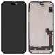 Дисплей для iPhone 15 Plus, чорний, з рамкою, Оригінал (переклеєне скло)