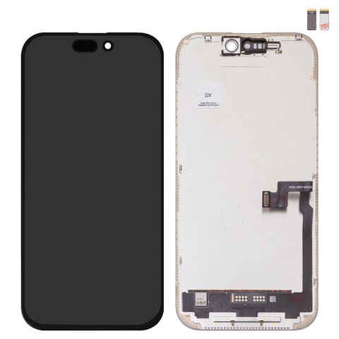Дисплей для iPhone 16 Pro, чорний, з рамкою, High Copy, без мікросхеми, OLED , GX OEM hard