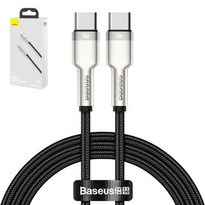 USB кабель Baseus Cafule Series Metal, 2xUSB тип C, 200 см, 100 Вт, черный, в нейлоновой оплетке, #CATJK D01