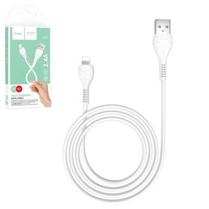 USB кабель Hoco X37, USB тип A, Lightning, 50 см, 2,4 А, білий, #6942007612340