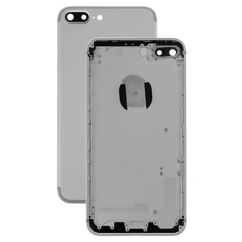 Housing compatible with iPhone 7 Plus, silver, with SIM card holders, with side buttons 