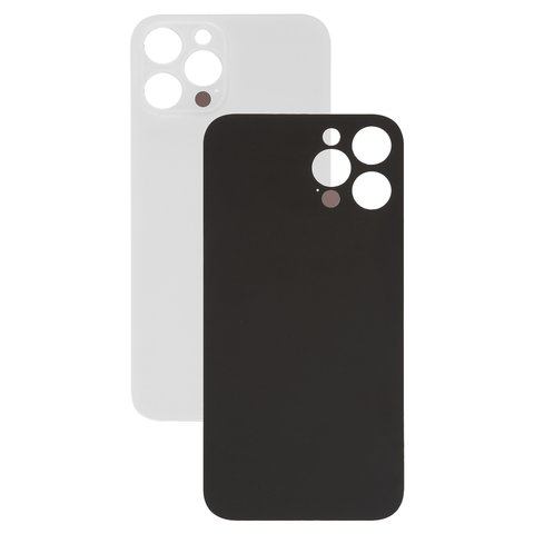 Panel trasero de carcasa puede usarse con iPhone 12 Pro Max, plateada, blanco, no es necesario desmontar la cámara, big hole, silver
