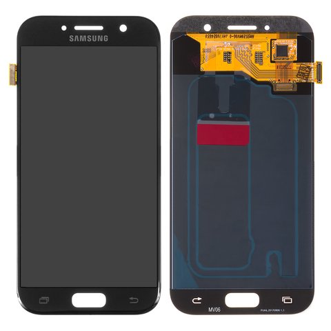 Pantalla LCD puede usarse con Samsung A520 Galaxy A5 2017 , negro, sin marco, Original PRC , original glass