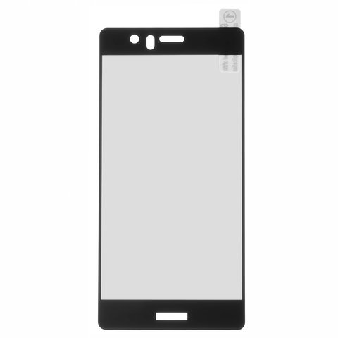 Tempered Glass Screen Protector All Spares compatible with Huawei P9, Full Screen, black, This glass covers the screen completely. 