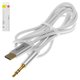AUX cable Baseus M01, USB tipo C, TRS 3.5 mm, 120 cm, blanco, #CAM01-02