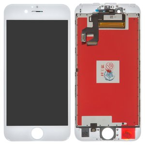 Pantalla LCD puede usarse con iPhone 6S, blanco, con marco, AAA, con plásticos de cámara y sensor de acercamiento, tianma