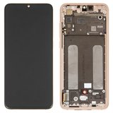 Дисплей для Xiaomi Mi 9 Lite, Mi CC9, золотистый, с рамкой, Оригинал (переклеено стекло), M1904F3BG