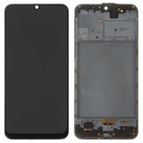 LCD compatible with Samsung M315 Galaxy M31, (black, with frame, Original (PRC))