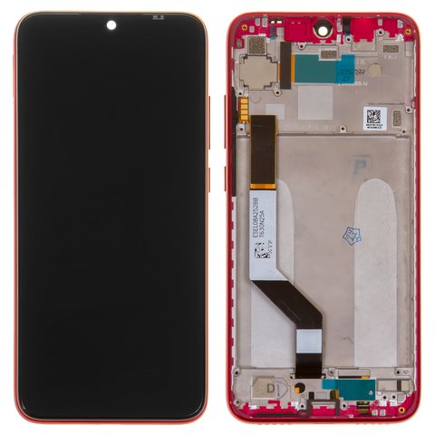 LCD compatible with Xiaomi Redmi Note 7, Redmi Note 7 Pro, red, with frame, High Copy, M1901F7G, M1901F7H, M1901F7I 