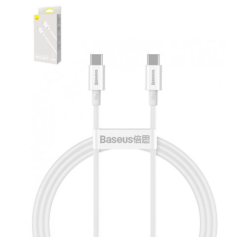 USB Cable Baseus Superior, 2xUSB type C, 100 cm, 100 W, white  #CATYS B02