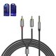 AUX Cable Hoco UPA10, (TRS 3.5 mm, RCA, 150 cm, gray, black) #6957531078142