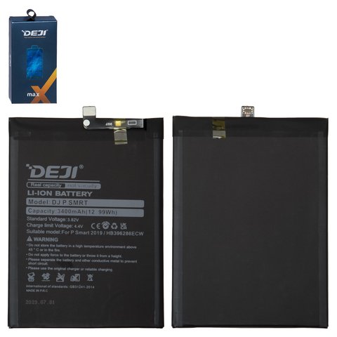 Battery Deji HB396286ECW compatible with Huawei Honor 10 Lite, P Smart 2019 , Li ion, 3.82 V, 3400 mAh 