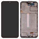 LCD compatible with Samsung A256 Galaxy A25, (black, with frame, Original (PRC))