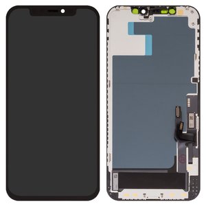 Pantalla LCD puede usarse con iPhone 12, iPhone 12 Pro, negro, con marco, AAA, TFT , ZY, LTPS FHD