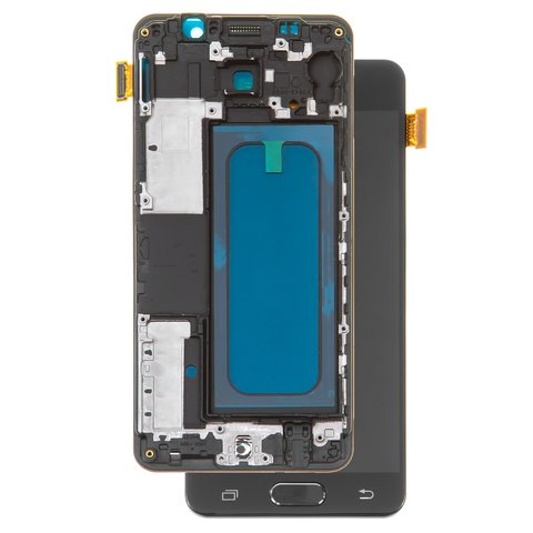 LCD compatible with Samsung A310 Galaxy A3 2016 , black, with light adjustable, with frame, Copy, TFT  