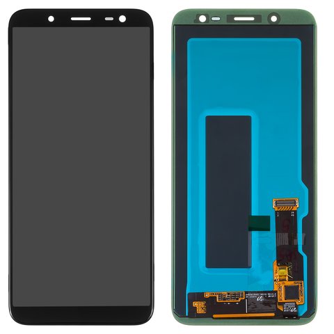 LCD compatible with Samsung J600 Galaxy J6, black, without frame, Original PRC , original glass 
