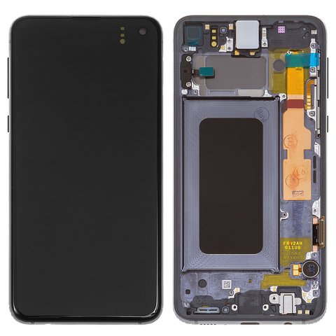 LCD compatible with Samsung G970 Galaxy S10e, black, with frame, Original PRC , original glass 