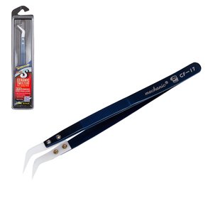 Mounting Tweezers Mechanic CF 17, curved, ceramic, 155 mm 