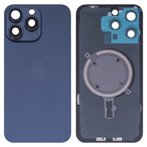 Housing Back Cover compatible with iPhone 15 Pro Max, dark blue, with camera lens, PRC