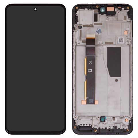 LCD compatible with Motorola Moto G84, black, with frame, Original PRC , XT2347