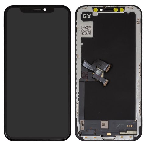 Pantalla LCD puede usarse con iPhone X, negro, con marco, HC, OLED , GX OEM hard