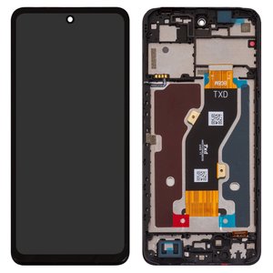 Pantalla LCD puede usarse con ZTE Blade A75 4G, negro, con marco, High Copy