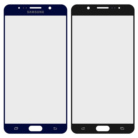 Скло корпуса для Samsung N9200 Galaxy Note 5, синє