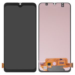 Дисплей для Samsung A705 Galaxy A70, чорний, без рамки, High Copy, з широким обідком, OLED 