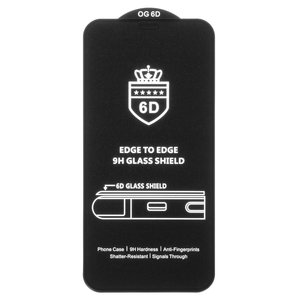 Захисне скло All Spares для Apple iPhone 12 mini, сумісне з чохлом, Full Glue, чорний, 6D