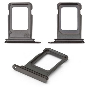 Держатель SIM карты для iPhone 11 Pro, серый, double SIM, matte space gray