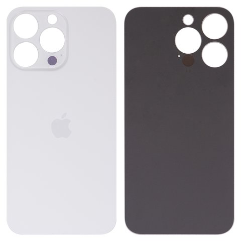 Задняя панель корпуса для iPhone 13 Pro, серебристая, белая, не нужно снимать стекло камеры, PRC, Silver, big hole