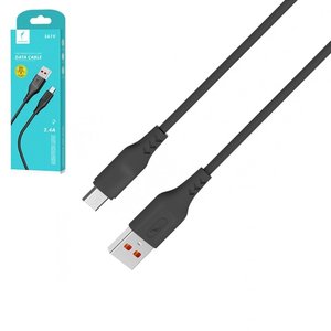 USB кабель SkyDolphin S061V, USB тип A, micro USB тип B, 100 см, 2,4 А, чорний