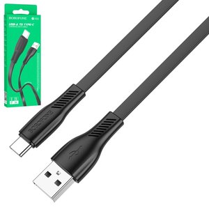 USB кабель Borofone BX85, USB тип C, USB тип A, 100 см, 3 A, чорний, #6974443387117