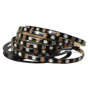 Светодиодная лента RGB SMD5050, WS2812B (черная, c управлением, IP65, 5 В, 30 диодов/м, 5 м) Светодиодная лента RGB SMD5050, WS2812B (черная, c управлением, IP65, 5 В, 30 диодов/м, 5 м)