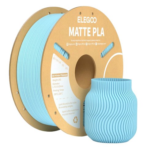 Филамент ELEGOO PLA MATTE, светло голубой ice blue , 1 кг